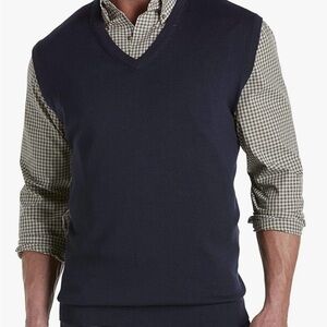 Harbor Bay by DXL Men's Big and Tall V-Neck Sweater Vest Navy Size: 2XL